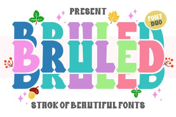 Bruled Stacked Duo: A Groovy Font for Trendy Designs
