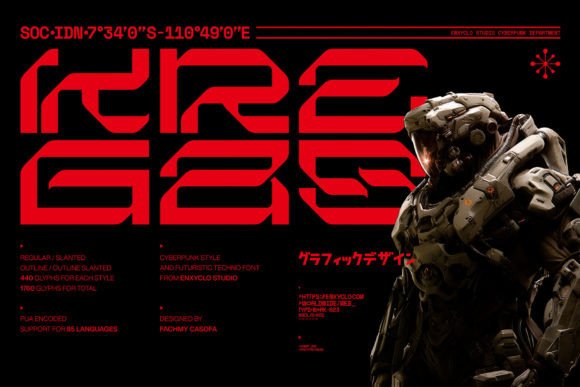 Kregas: The Cyberpunk Font for Futuristic Designs